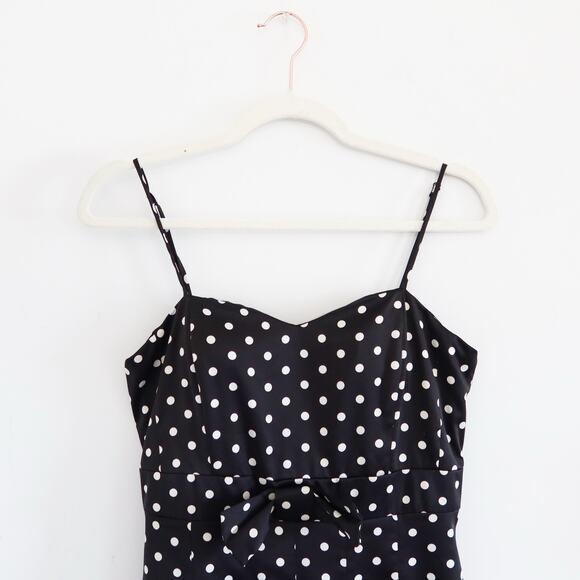 Vintage Forever 21 Black Polka Dot Dress Medium - Picture 4 of 9